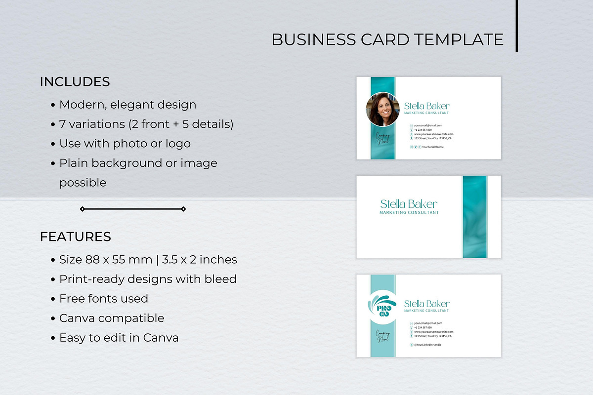 Business Card Canva Template preview 2