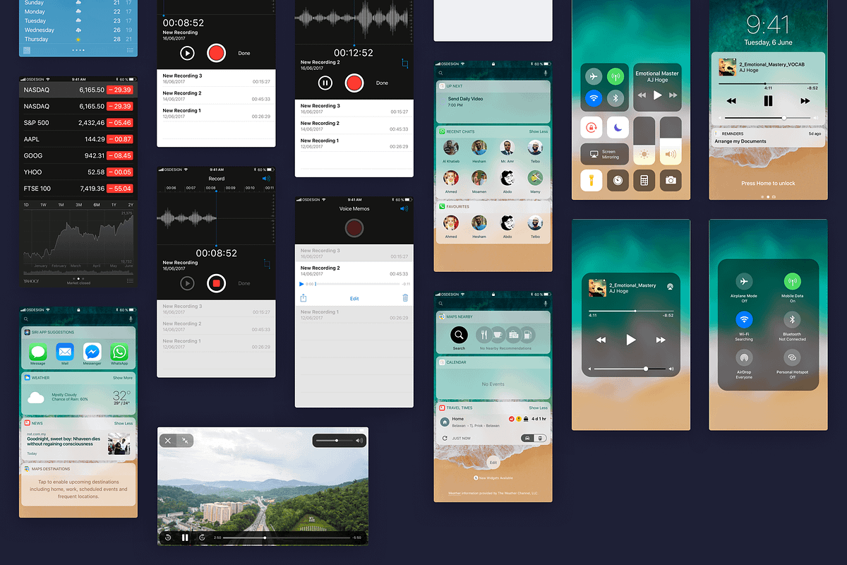 iOS11 GUI KIT Illustrator Sketch XD, an UI Kit Template by Ui Markets (Photo 21 of 21)