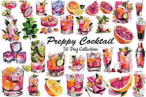 Preppy Cocktail Clipart Bundle