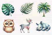 Cute Jungle Animals Clipart, an Illustration by CreationArt (Thumbnail 2 of 5)