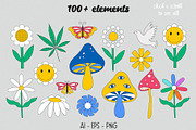The 90s. Cliparts, cards, patterns, an Object Illustration by Valeria Soloveva (Thumbnail 3 of 23)