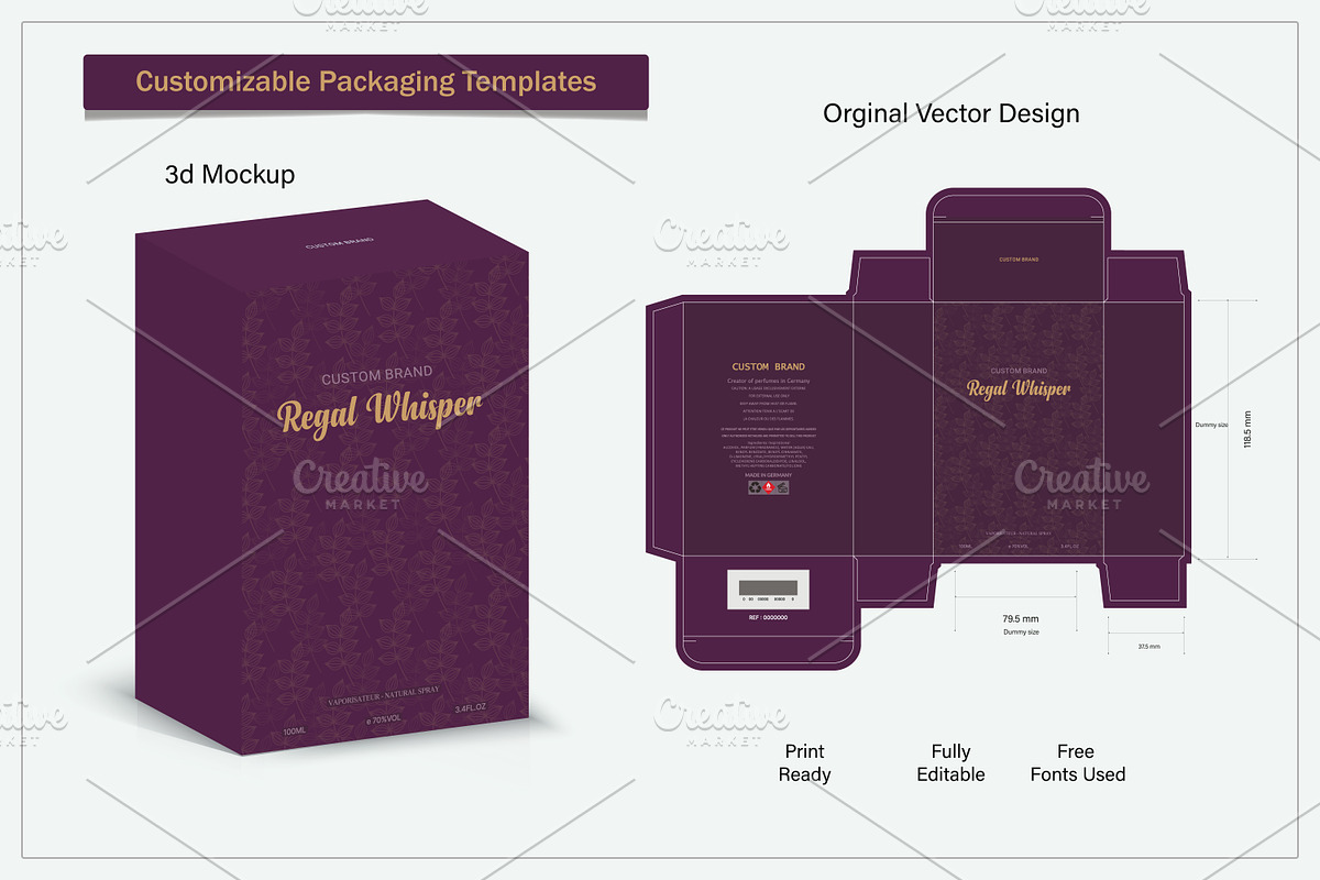 Box packaging die cut template desig, an Object Graphic by sumonuix (Photo 2 of 2)