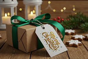 Craft Paper Gift Box Tag Mockup, a Product Mockup by Designer Dude