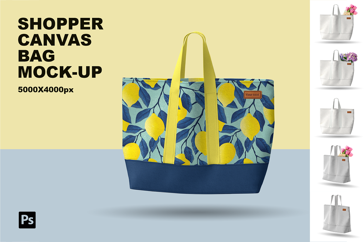 Shopper Canvas Bag Mockup Set., a Product Mockup by Irena Matiash shop (Photo 1 of 6)