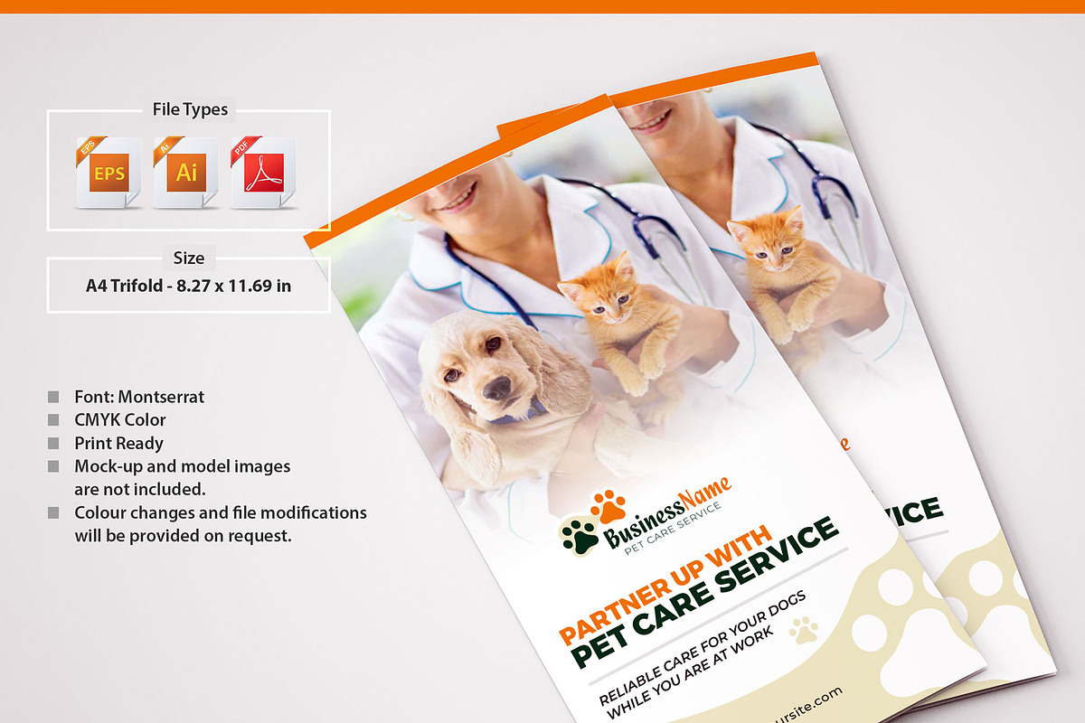 Pet Care Trifold Brochure Design, a Brochure Template by NasirGrfx (Photo 1 of 3)