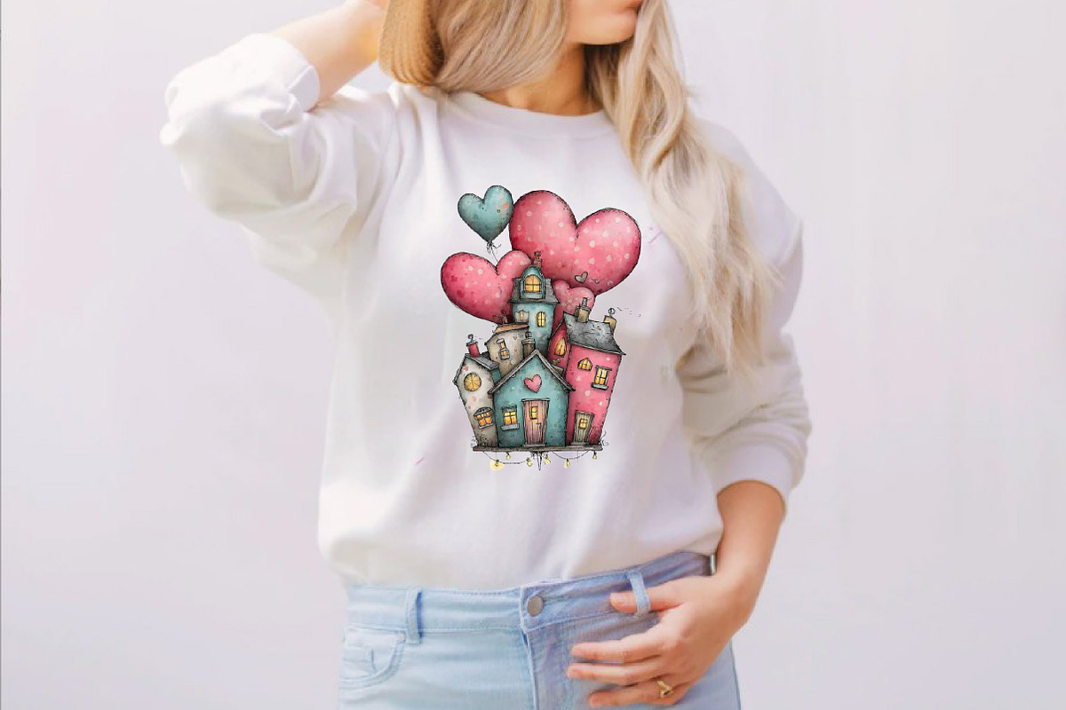 Whimsical Valentine House Clipart, an Illustration by SVGArt (Photo 7 of 8)