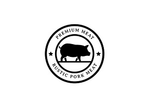Pork Meat Logo Stamp and Badge, a Branding & Logo Template by AlvinStd