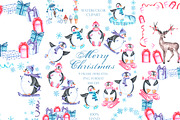 Winter adventures watercolor set., a Seasonal Illustration by SabinaWatercolorArt (Thumbnail 8 of 17)