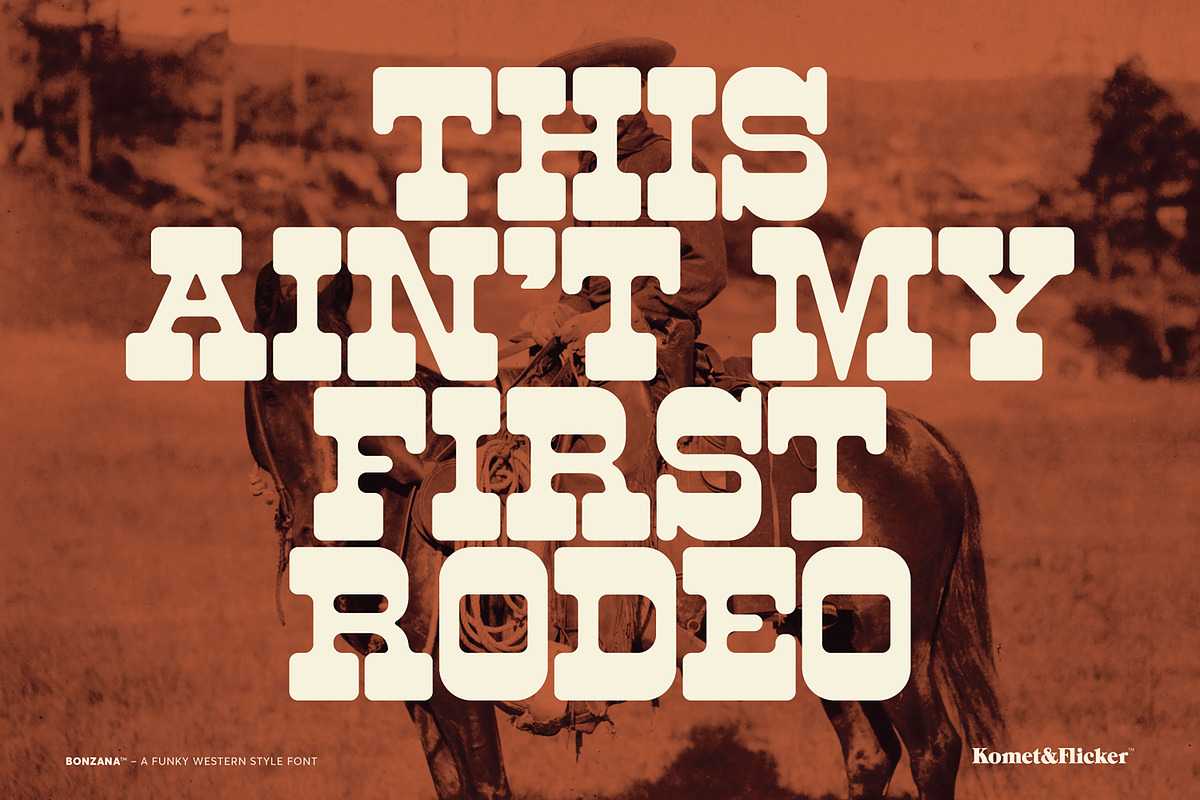 BONZANA - A Funky Western Style Font, a Slab Serif Font by Komet & Flicker (Photo 7 of 12)