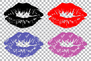 Kiss Lips SVG Lipstick Mark Print