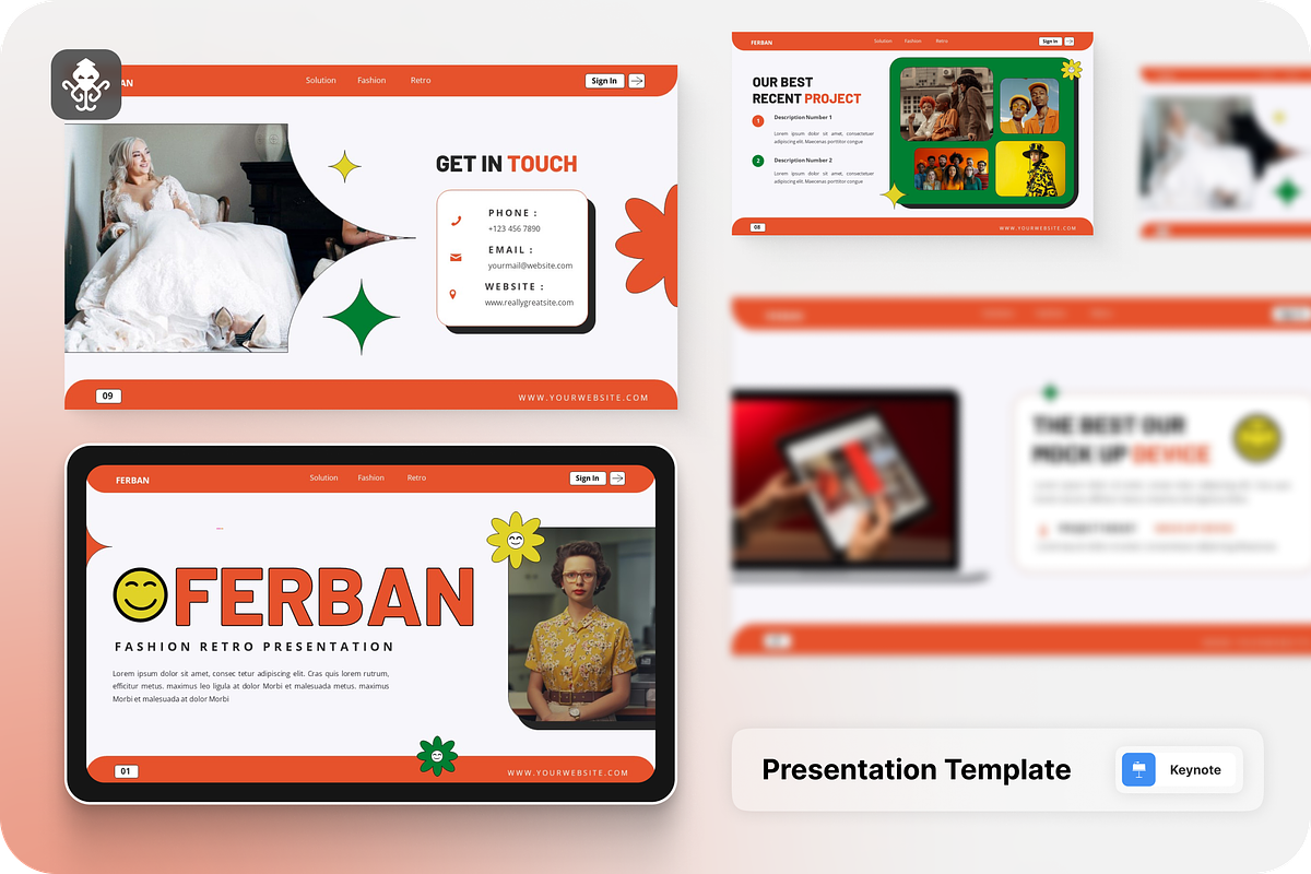 Fashion Retro Presentation Keynote, a Presentation Template by SquidPixey (Photo 1 of 6)