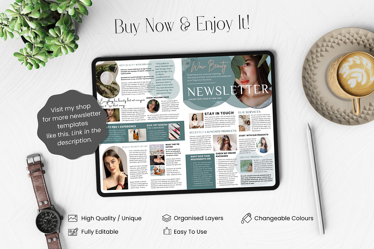 Skincare Canva Newsletter Template, an Email Template by PixelCraft (Photo 15 of 16)