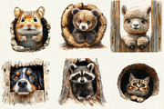Funny Animals in Hole Clipart, an Illustration by OK Design (Thumbnail 4 of 5)
