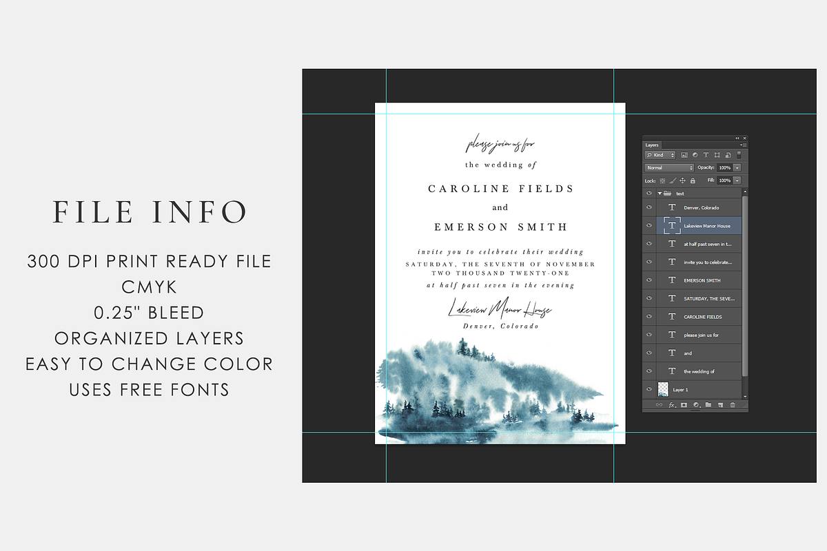 Chill forest - wedding set, an Invitation Template by Helen Halik art (Photo 10 of 10)