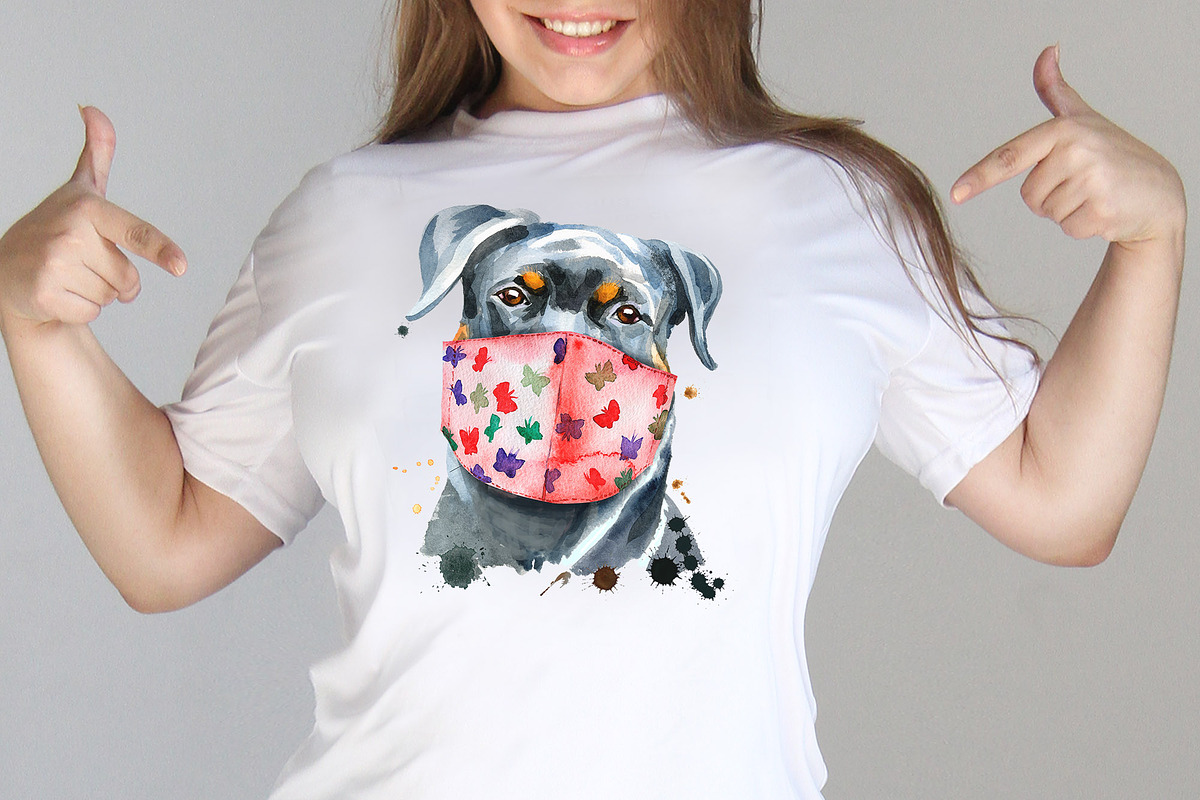 Dogs in face mask, an Animal Illustration by Watercolor fantasy (Photo 4 of 5)