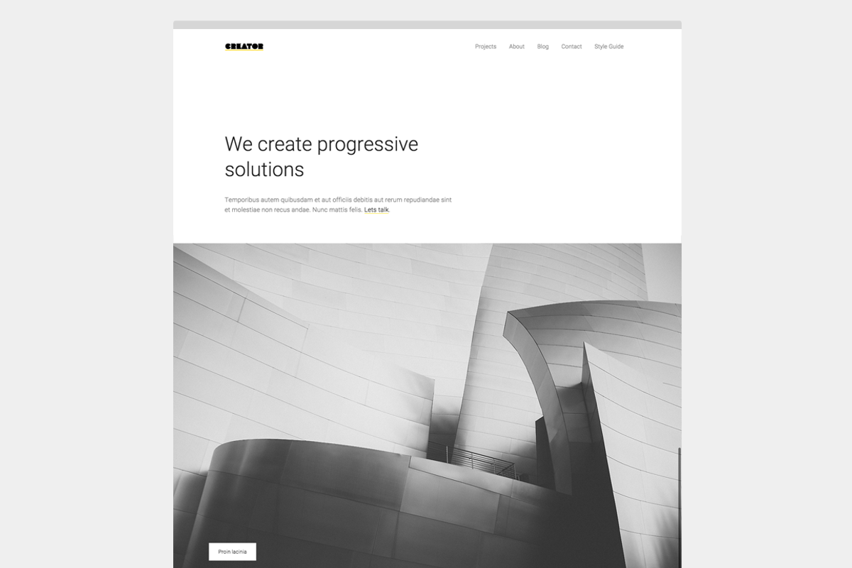 Creator. Minimal Theme for Creatives, a WordPress Template by Minimal Themes