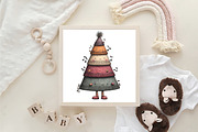 Whimsical Christmas Tree Clipart, an Illustration by CraftArtStudio (Thumbnail 6 of 6)