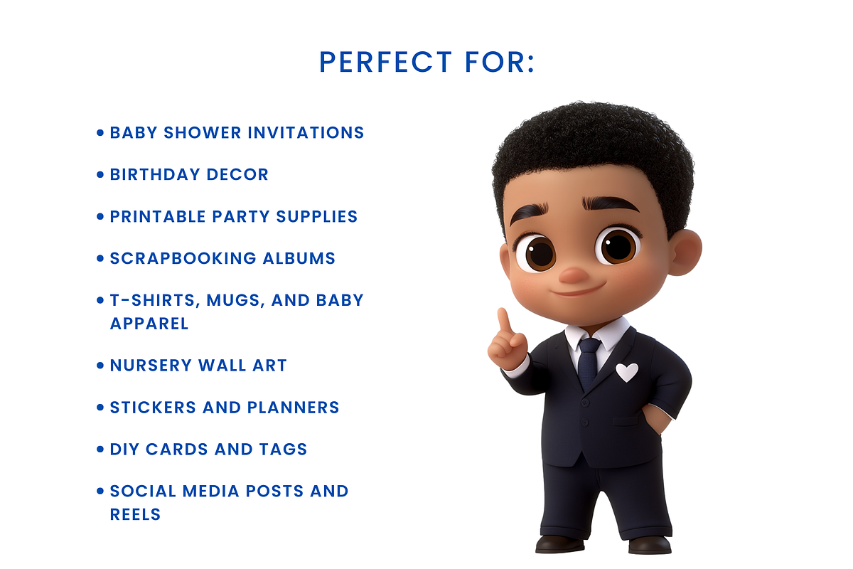 Little Boss Cute Boy Clipart SET, a Person Illustration by ninakosh (Photo 6 of 10)