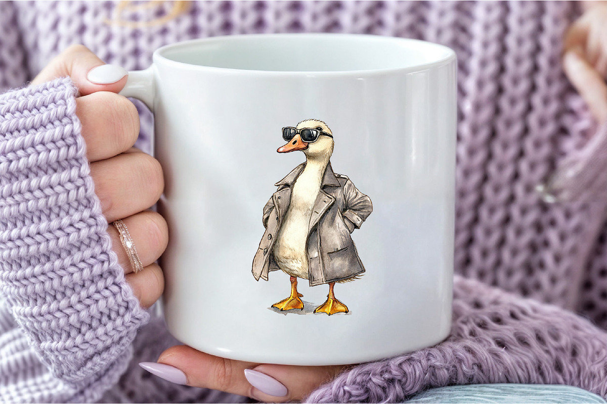 Watercolor Funny Silly Goose Clipart, an Illustration by DreamCafeArt (Photo 5 of 7)
