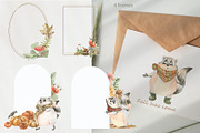 Cute autumn raccoons, an Illustration by Love Watercolor Store (Thumbnail 4 of 11)