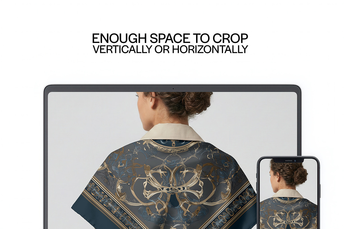 Silk Scarf Mockup on Model PSD, a Shirt Mockup by 1001 mockups (Photo 5 of 6)