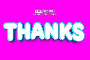 Vector Thanks 3d Editable Text Effec