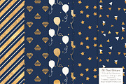 Gold Foil Digital Papers in Navy, a Pattern Graphic by Amanda Ilkov (Thumbnail 2 of 4)