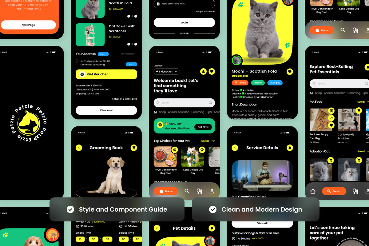 Petzie – Pet Care App Design, an App Template by twinstd (Photo 3 of 5)