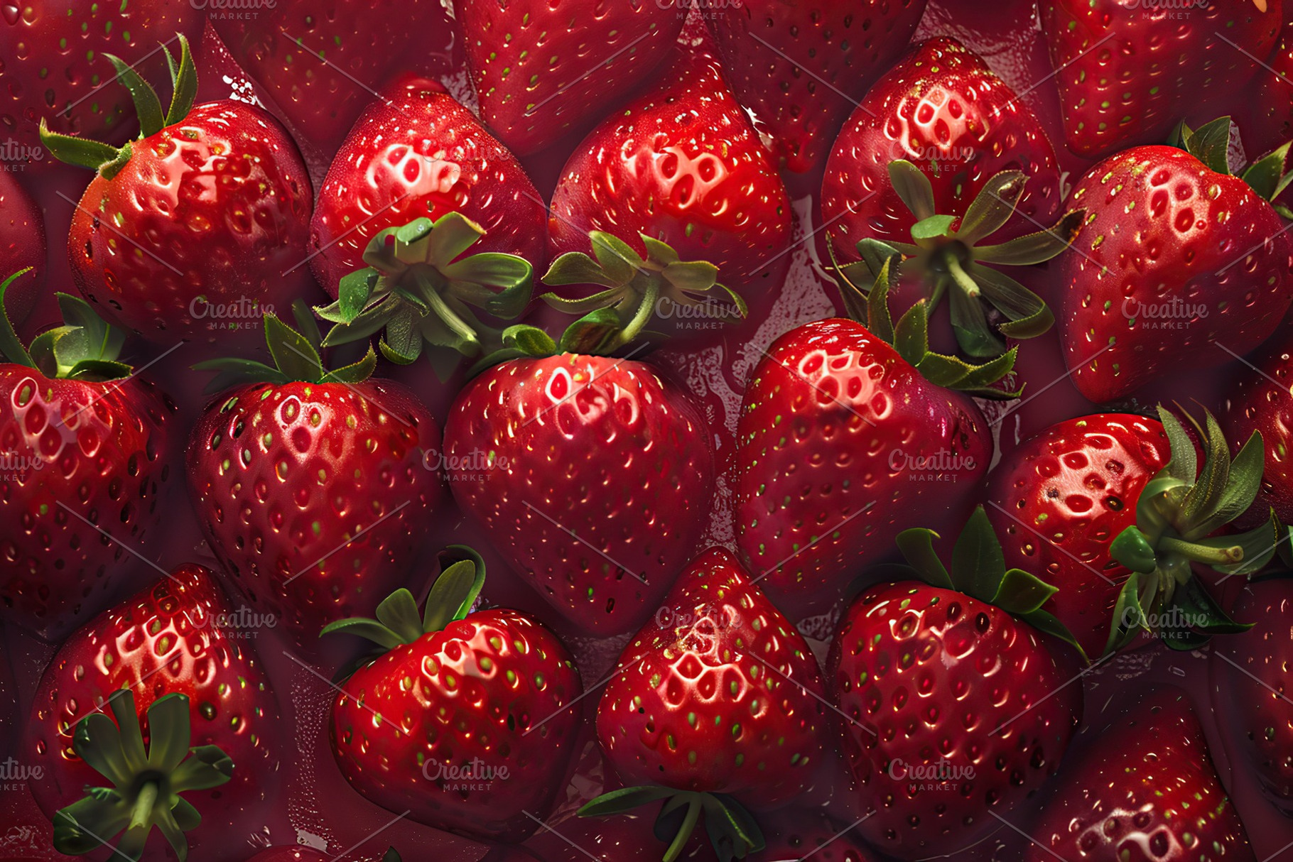 Red strawberries background, a Food & Drink Photo by AlyaAnd