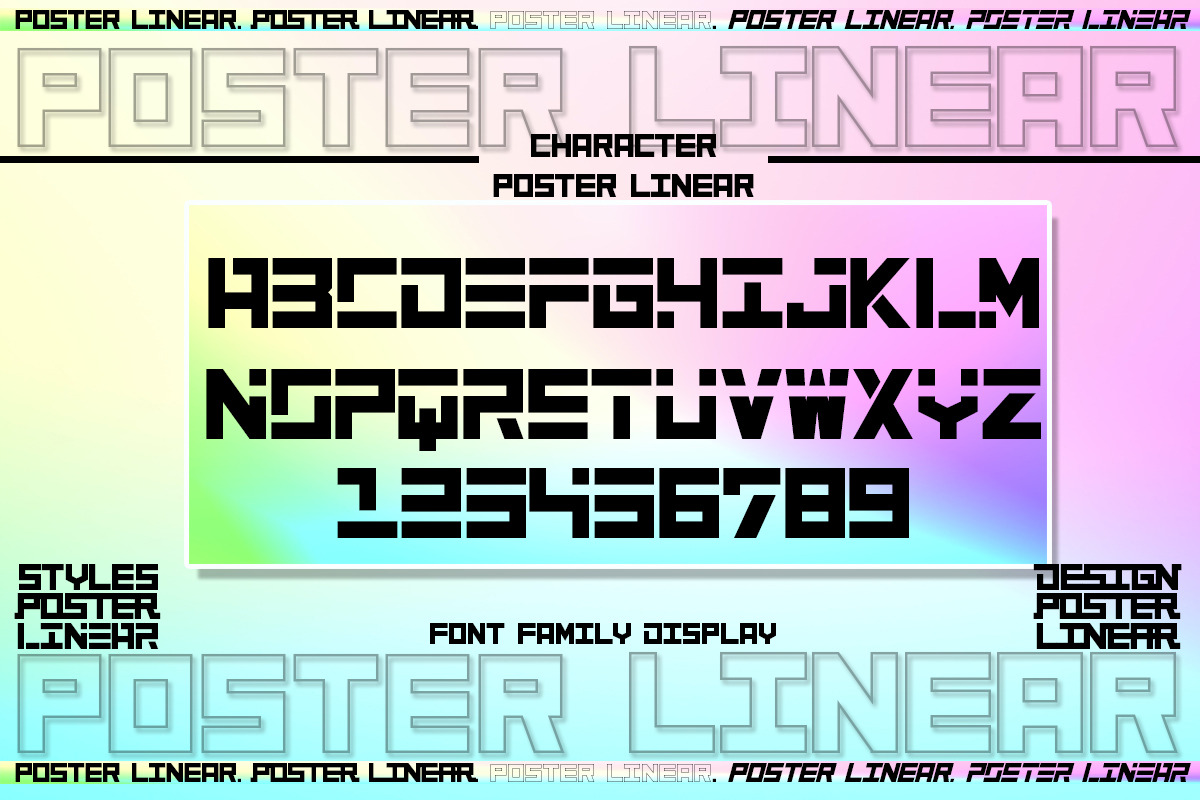 Poster Linear, a Slab Serif Font by Bramcreative (Photo 6 of 11)