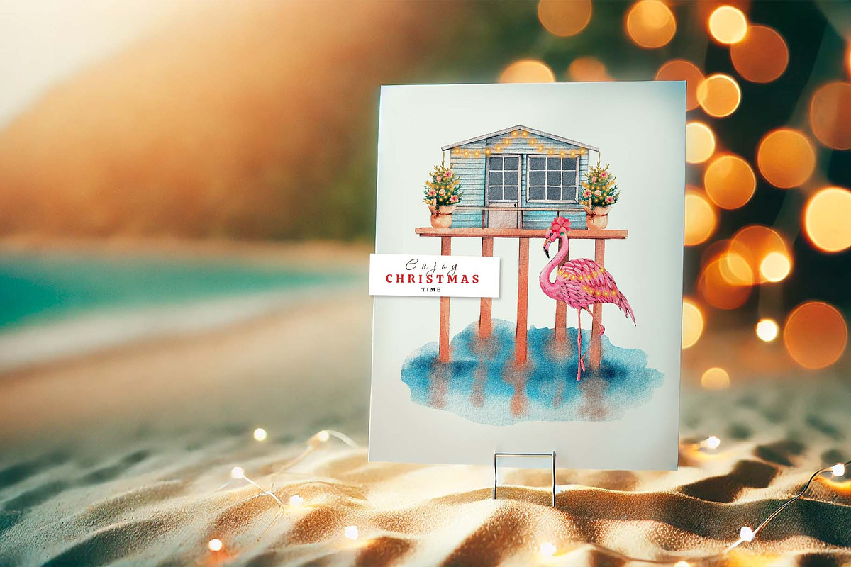 Watercolor Tropical Christmas set, a Seasonal Illustration by VerAna (Photo 4 of 19)