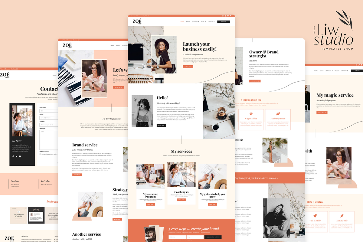 Feminine WordPress Theme Elementor, a WordPress Template by Liw studio (Photo 3 of 8)