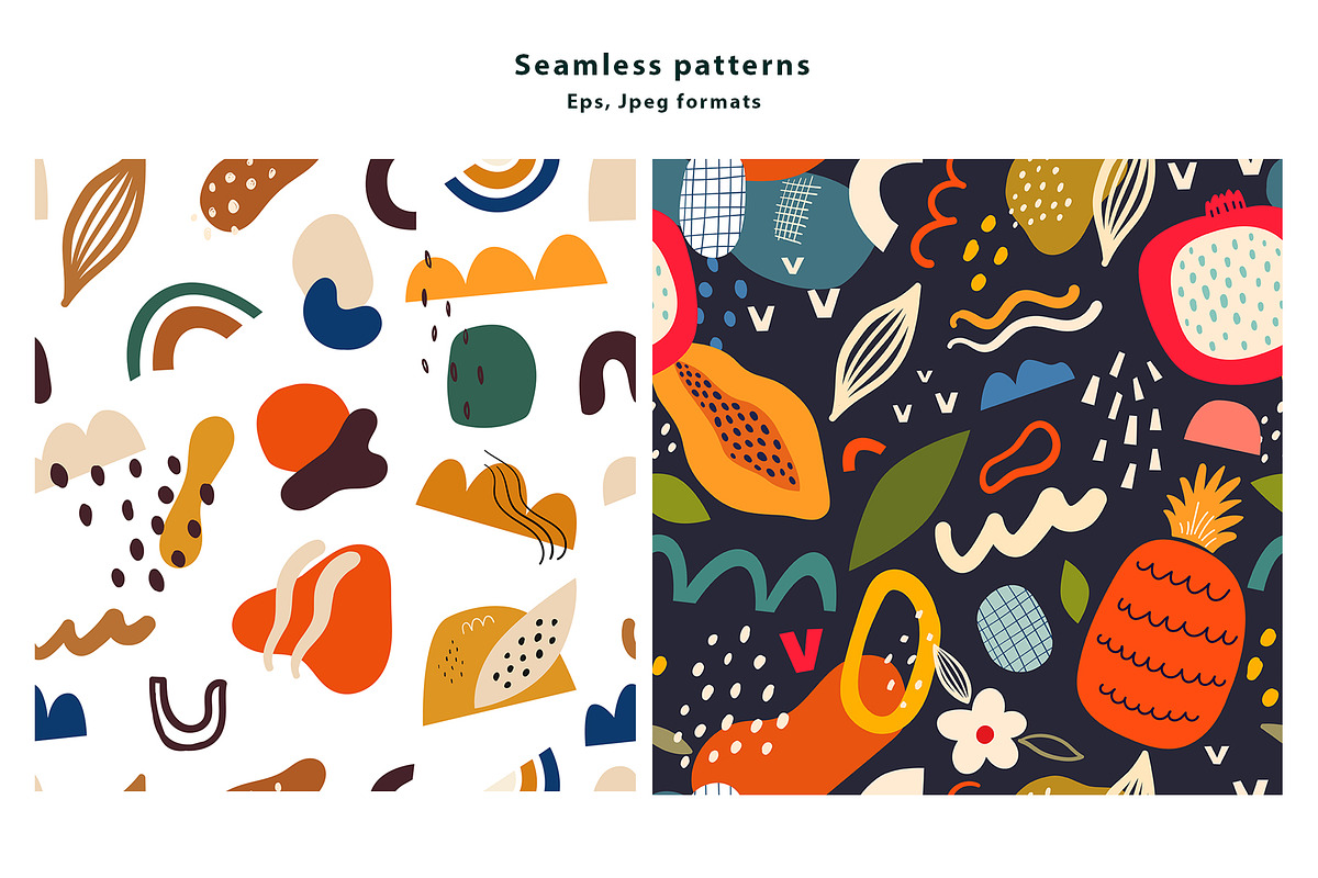 Fresh seamless patterns + posters, a Decorative Illustration by MoleskoStudio (Photo 15 of 21)