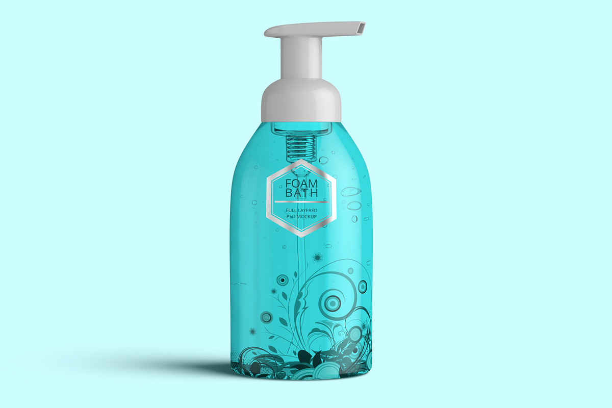 Foaming Soap Dispenser Bottle Mockup, a Cups & Container Mockup by Digitalphaser (Photo 5 of 7)