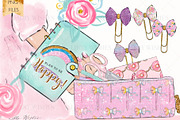 Planner girl clipart, an Illustration by Libby Wishes (Thumbnail 3 of 10)