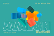 AVALON 3D Abstract Shapes v5, an Illustration by LEROY Design (Thumbnail 2 of 9)