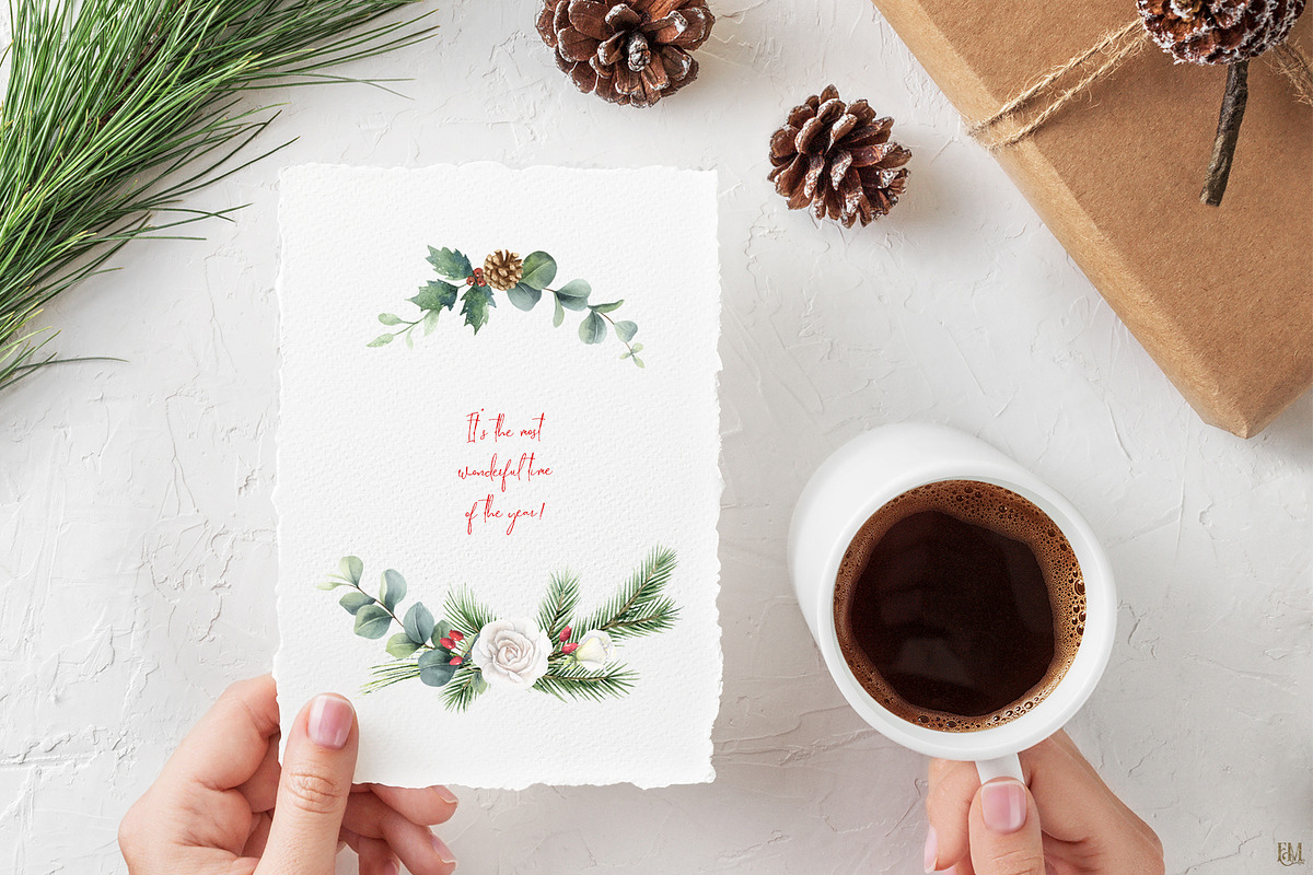Christmas time 2. Watercolor clipart, an Animal Illustration by Elena Medvedeva (Photo 8 of 10)