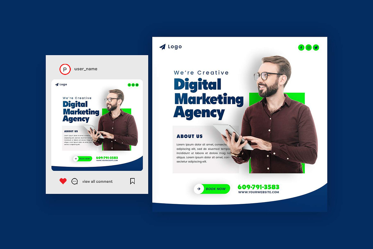 Agency Social Media Posts Bundle, a Social Media Template by Saman Osama (Photo 5 of 11)