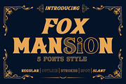 Fox Mansion 5 Fonts Style, a Serif Font by Fox7 By Rattana (Thumbnail 1 of 11)