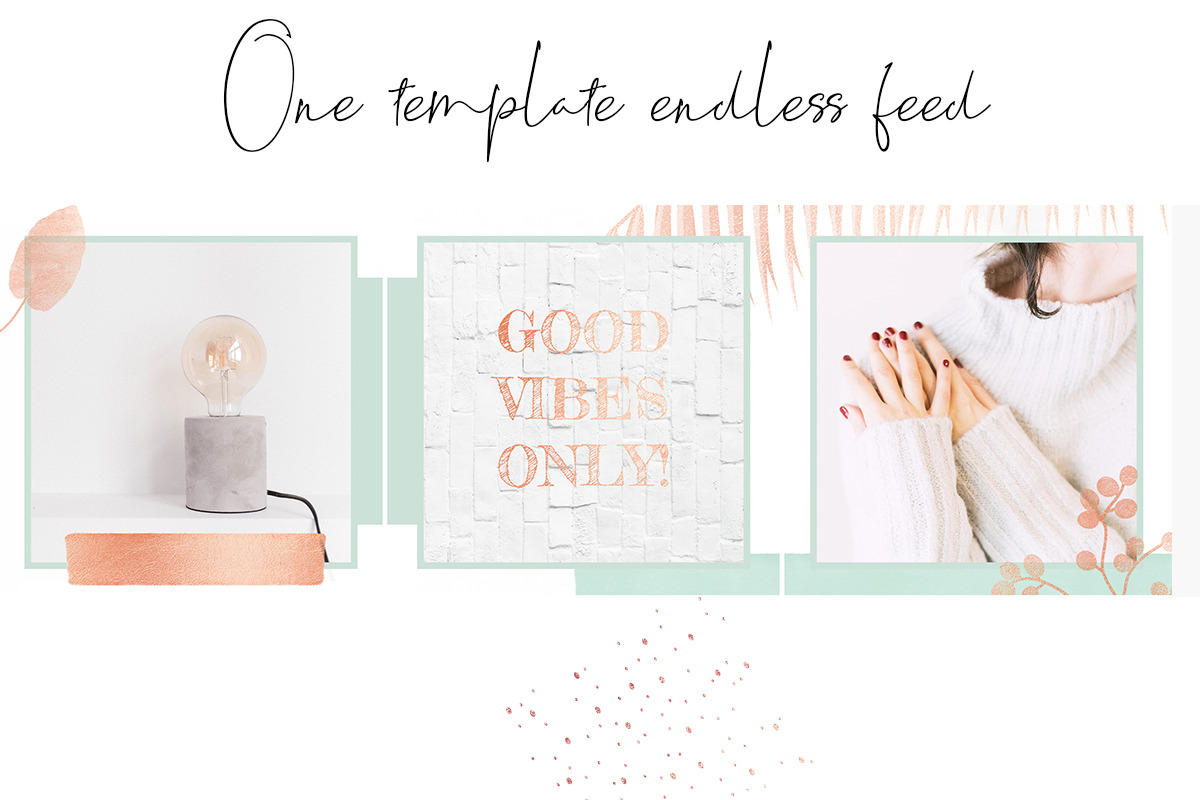 Instagram Post Template Mint Rose, a Templates & Theme by Bumblebee (Photo 5 of 5)
