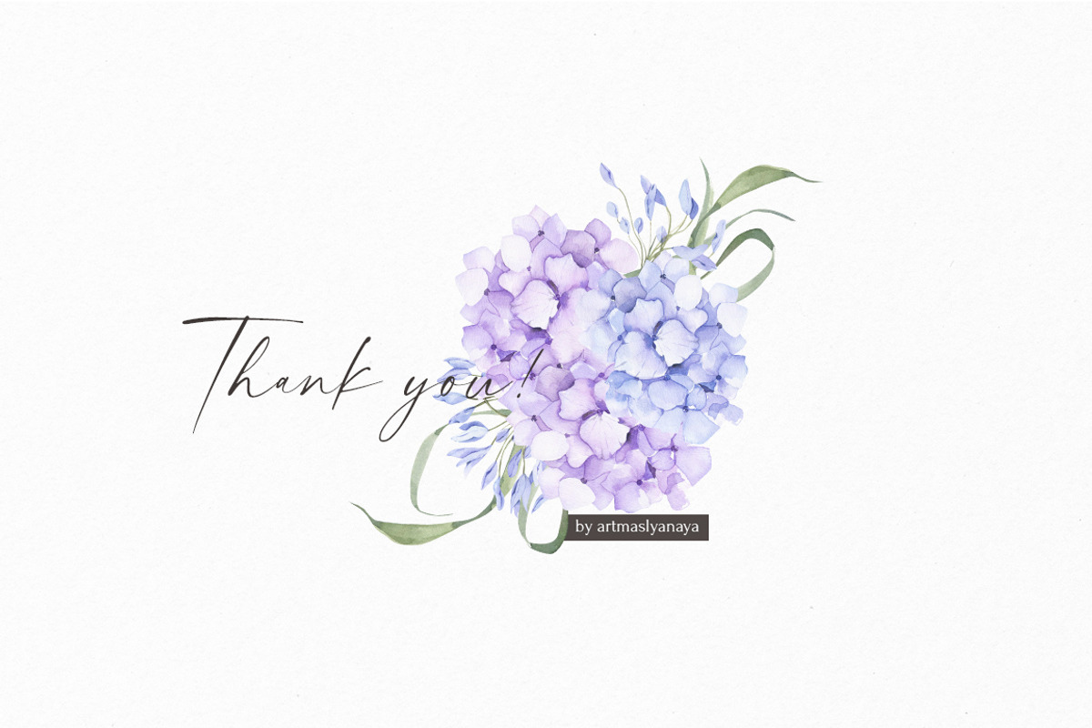 Hydrangea inspiration watercolor set, an Object Illustration by ArtMaslyana (Photo 8 of 8)