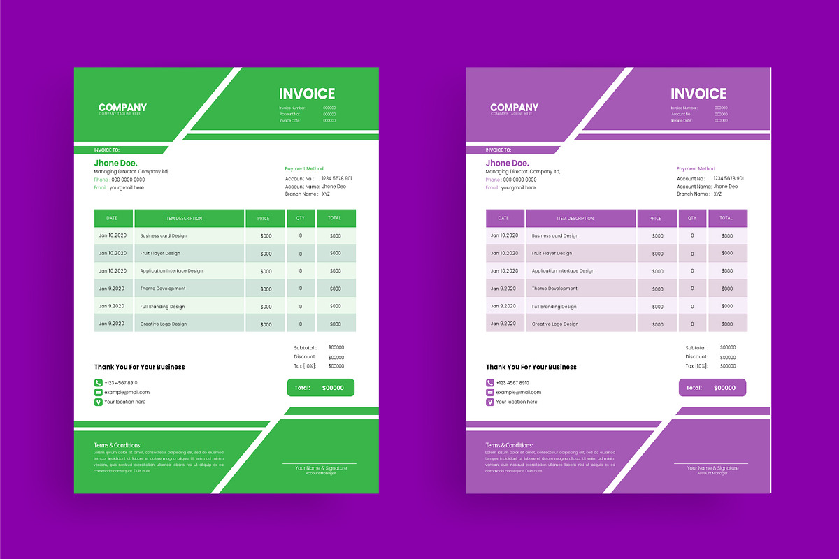 Professional Invoice Bundle, a Graphic by Jkgraphicclick (Photo 14 of 14)
