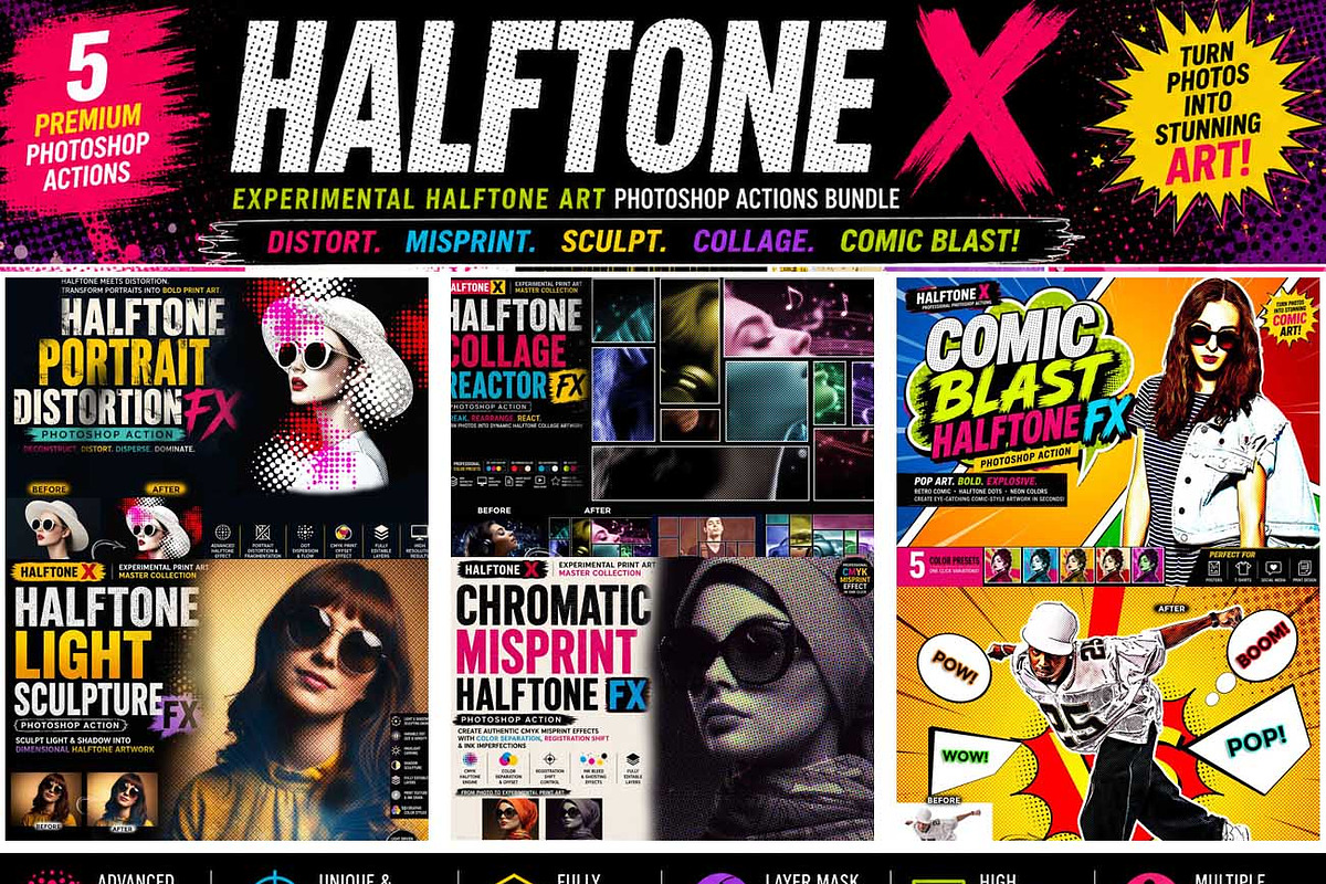 HALFTONE X Experimental Halftone, an Action Add-On by Studio Retouch (Photo 1 of 63)