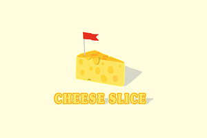 Cheese Slice Logo Design With Flag, a Branding & Logo Template by Atlantis X Nurman Arbai