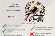 NORTH AMERICA FOLK ART BIRDS CLIPART, an Animal Illustration by Daring Digies (Thumbnail 6 of 10)