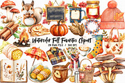 Watercolor Fall Favorites Clipart, an Illustration by Libby Wishes (Thumbnail 1 of 6)