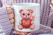 Crochet Yarn Valentine Teddy Bear, an Illustration by CraftArtStudio (Thumbnail 4 of 4)