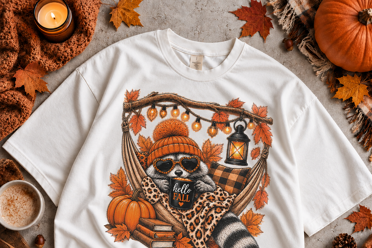 Fall Raccoon 8 PNG Bundle, a Decorative Illustration by ElDesignState (Photo 3 of 9)
