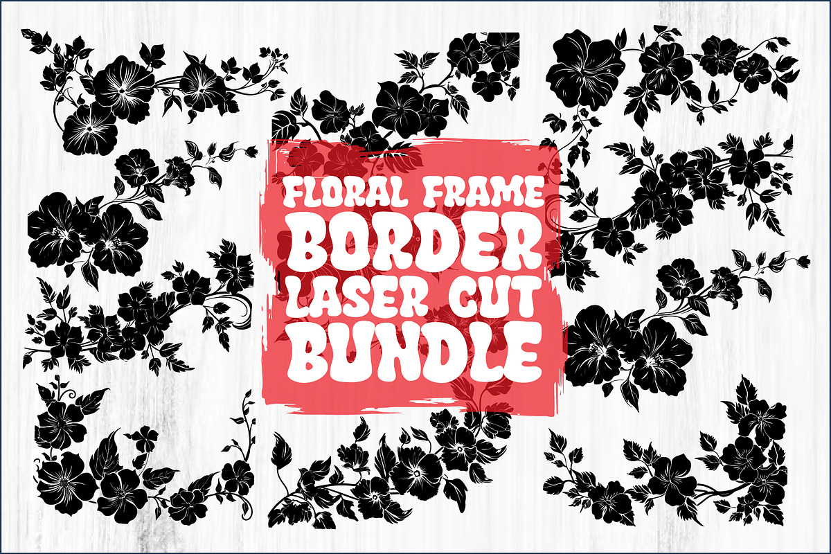 Floral Border & Frame Laser Cut Bund, an Object Graphic by hafijul (Photo 1 of 11)