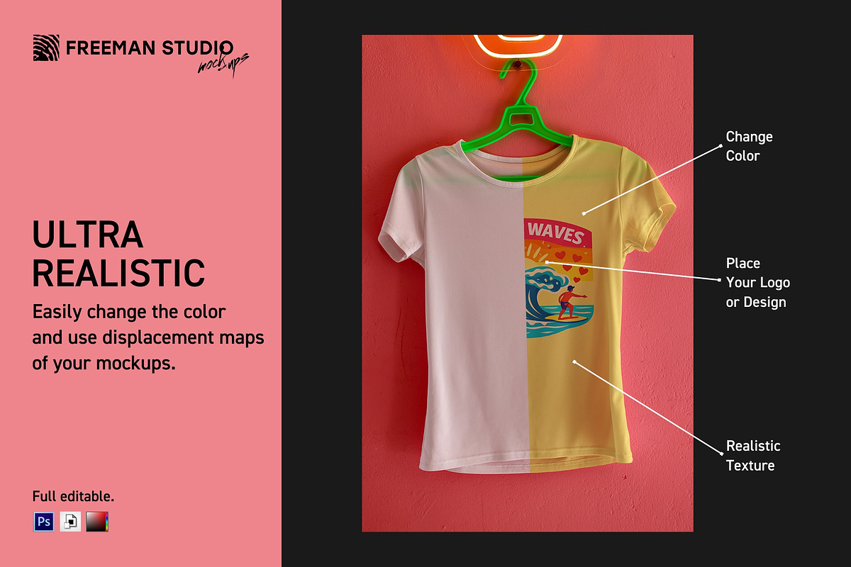 T-Shirt Mockup, a Shirt Mockup by Freeman Studio (Photo 5 of 17)